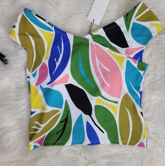 HERMOZA LEAFY PRINT SWIM TOP - Picture 9 of 12